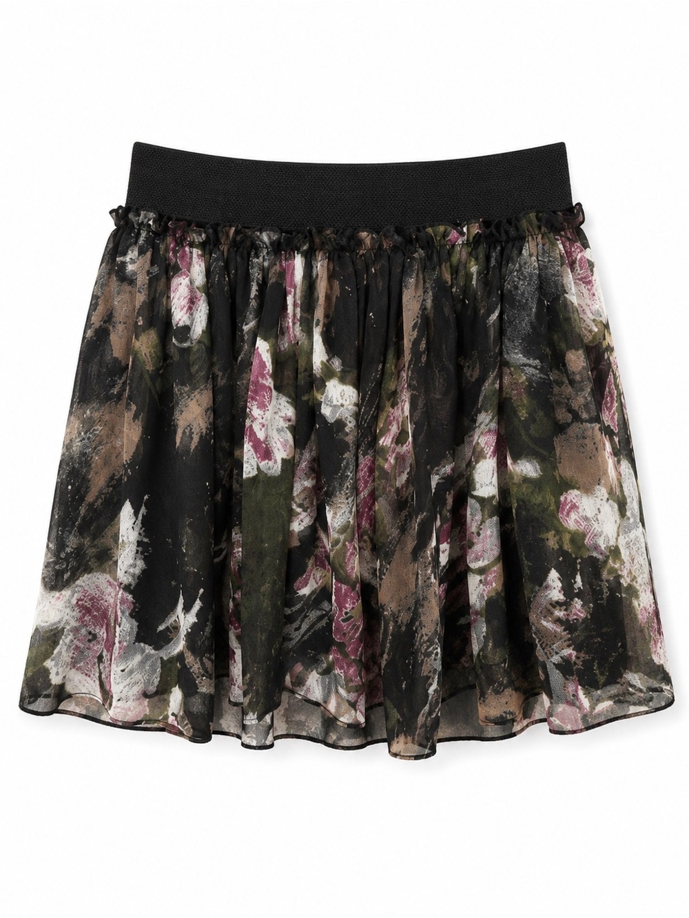 Floral Chiffon Mini Skirt